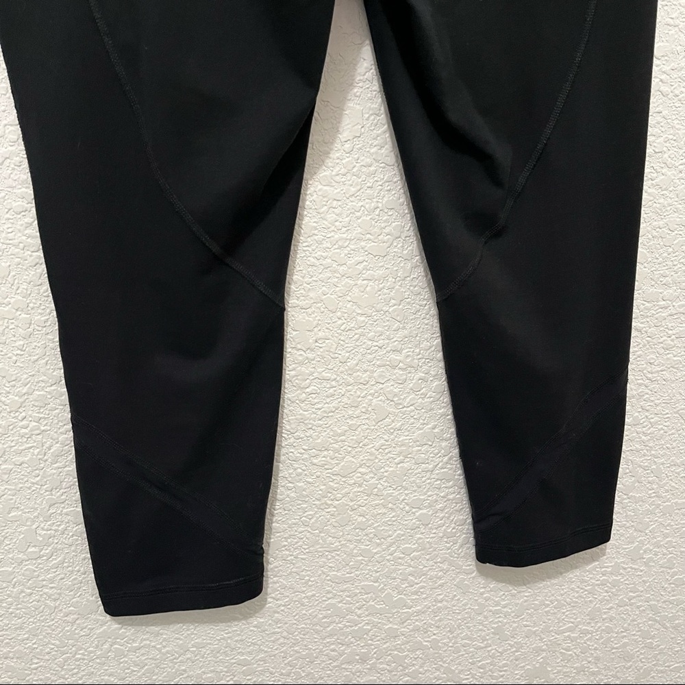 Zella Black Crop Mesh Ankle Stripe Leggings Activewear Pants Womens Size M - Picture 6 of 10